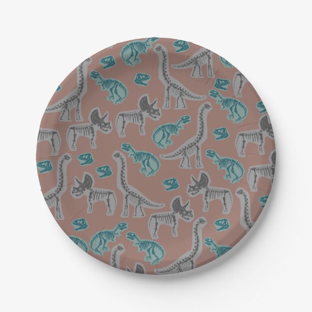 Prato De Papel Fossilized Dinosaur Paper Plates (Frente)