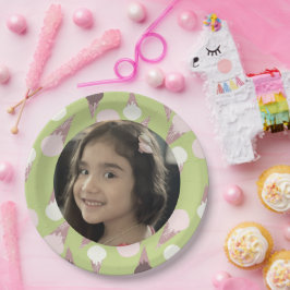 Prato De Papel Foto de aniversário de sorvete