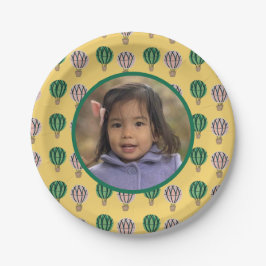 Prato De Papel Foto de aniversário do balão de ar quente