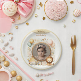Prato De Papel Foto de cub de leão para Festas de aniversário par