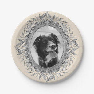 Prato De Papel Foto do quadro de prata festiva de Natal