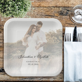 Prato De Papel Foto moderna com Casamento de Sobreposição
