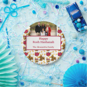 Prato De Papel Foto personalizada de Feliz Rosh Hashanah Jewish A