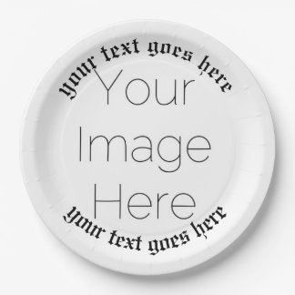 Prato De Papel Foto personalizada e texto Igreja - Religioso Vint