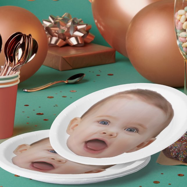 Prato De Papel Foto Personalizada, Foto Personalizada Rosto (Criador carregado)