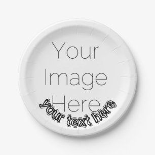 Prato De Papel Foto Personalizada – Texto Personalizado 