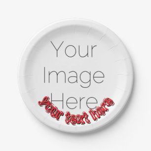 Prato De Papel Foto Personalizada – Texto Personalizado 