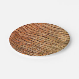 Prato De Papel Foto tropical do latido de árvore de Wickery da