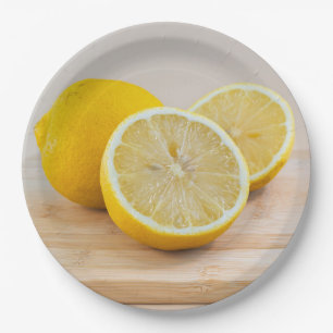 Prato De Papel Fotografia de comida de limão cítrico amarelo em n