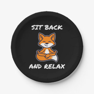 Prato De Papel Fox Yoga Sente-Se E Relaxe