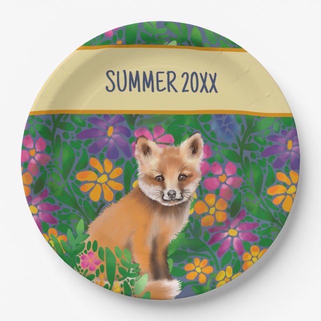 Prato De Papel Foxy Summer (Frente)