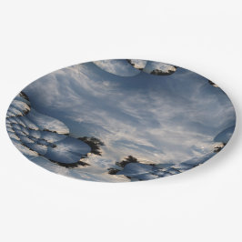 Prato De Papel Fractal Céus do Pôr do Sol