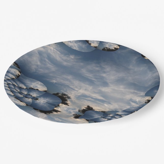 Prato De Papel Fractal Céus do Pôr do Sol (Inclinado)