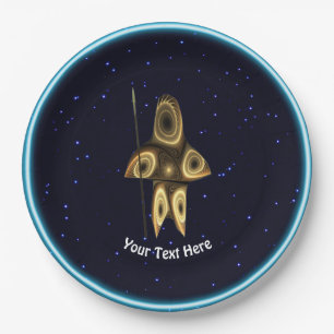 Prato De Papel Fractal Inuit Hunter