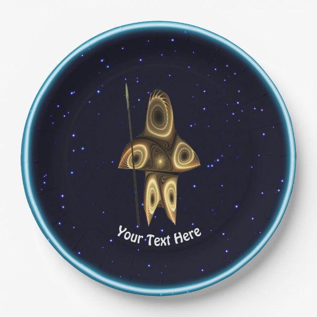 Prato De Papel Fractal Inuit Hunter (Frente)