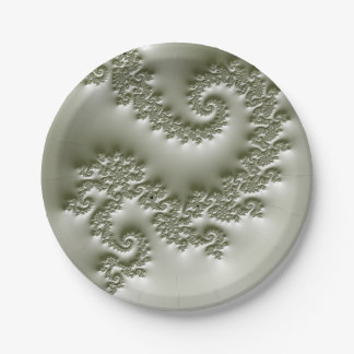 Prato De Papel Fractal verde pálido