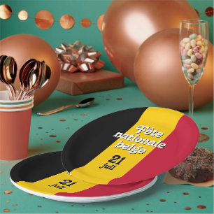 Prato De Papel França Fête nationale belge Bandeira belga