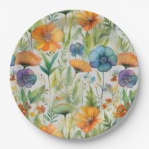 França País Decor Aquarela Flores Selvagens