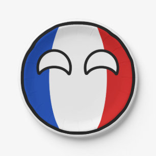 Prato De Papel France Geeky de tensão engraçado Countryball