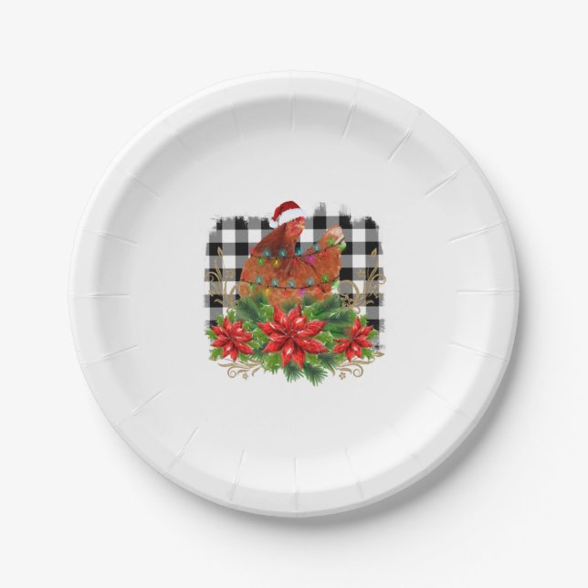 Prato De Papel Frango de Natal (Frente)