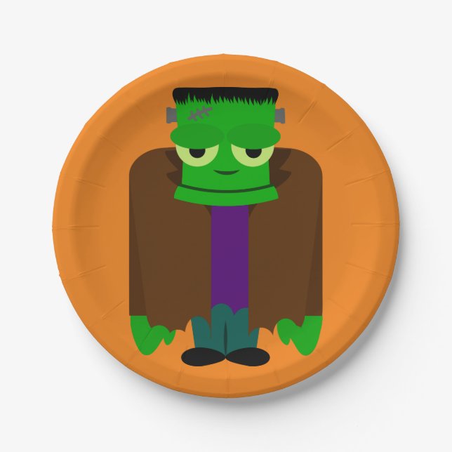 Prato De Papel Frankenmonster Halloween se veste (Frente)