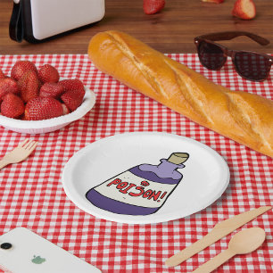 Prato De Papel Frasco Roxo De Veneno