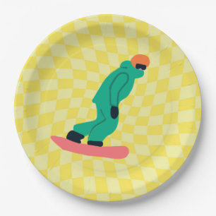 Prato De Papel Freeride Snowboarder Green Suit Verificado em Amar