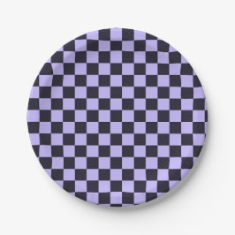 Prato De Papel French lilac checkerboard pattern