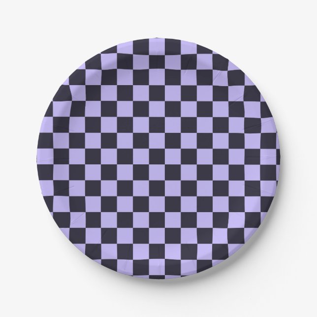 Prato De Papel French lilac checkerboard pattern (Frente)
