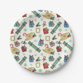 Prato De Papel FRIENDS™ | Padrão de Ícone de Natal