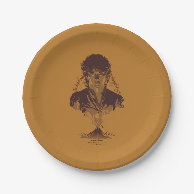 Prato De Papel FRODO™ MOUNT DOOM™ Inscrição Tengwar Gráfica (Frente)