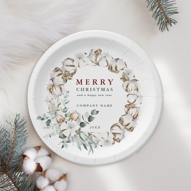 Prato De Papel Frota de Algodão Feriado Feliz Natal (Criador carregado)