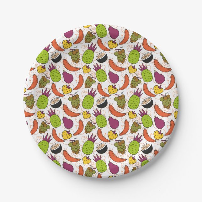 Prato De Papel Fruit seamless pattern | Fruit surface pattern 34 (Frente)