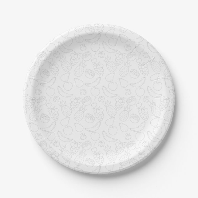Prato De Papel Fruit seamless pattern | Fruit surface pattern 58 (Frente)