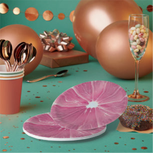 Prato De Papel Fruta de citrinos rosa