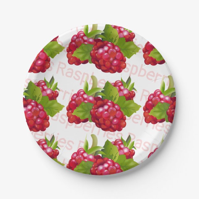 Prato De Papel Fruta de framboesa (Frente)