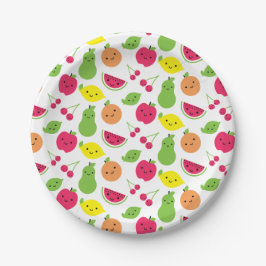 Prato De Papel Fruta feliz