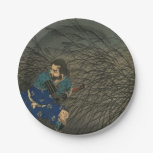 Prato De Papel Fujiwara no Yasumasa joga flauta pelo luar 3:3