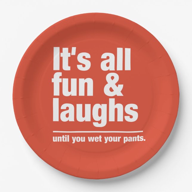 Prato De Papel FUN & LAUGHES - placas de papel personalizadas (Frente)