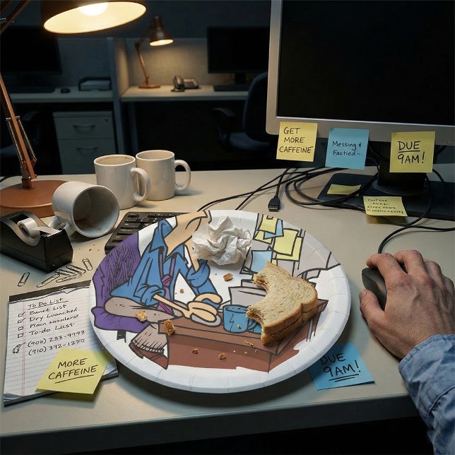 Prato De Papel Funcionário com Cadeado do Office Worker em estoqu (Criador carregado)