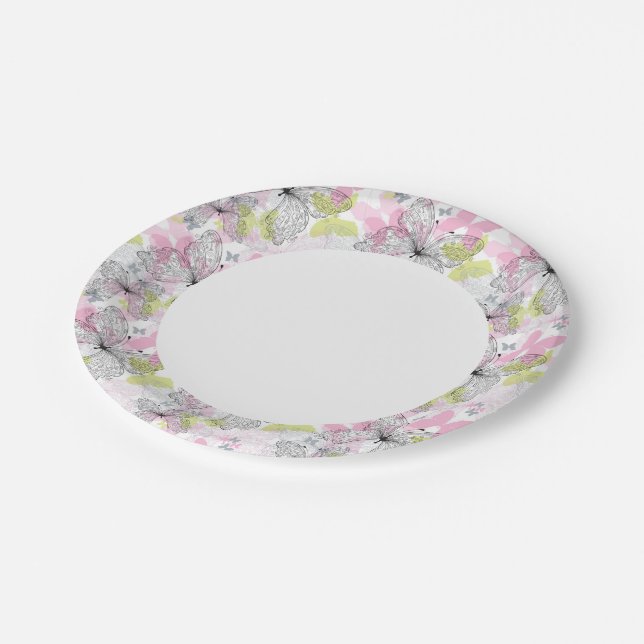 Prato De Papel Fundo com borboleta (Inclinado)