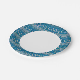 Prato De Papel Fundo de Knit Azul