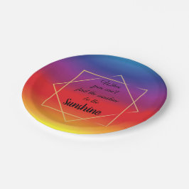 Prato De Papel fundo solar vibrante elegante com aspas