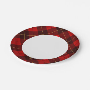 Prato De Papel Fundo Wallace Tartan