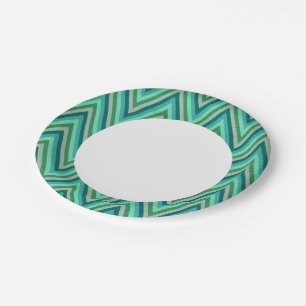 Prato De Papel Fundo Zig Zag Striping