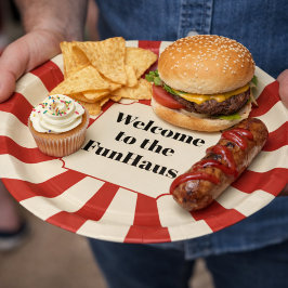 Prato De Papel FunHaus Bold Stripe Circus Party