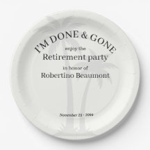 Funny Modern Done & Gone Palmtree Retirement Party