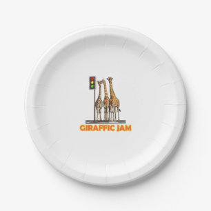 Prato De Papel Funny Pun Giraffe Jam