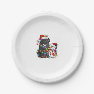 Prato De Papel Funny Terra Nova Cachorro Natal Tee Snowman Light