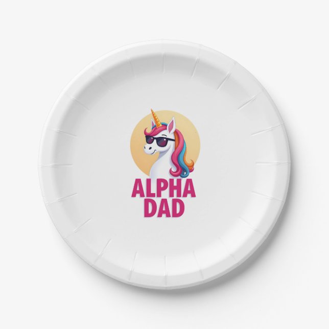 Prato De Papel Funny Unicorn Dad Laufey Men Father's Day Christma (Frente)
